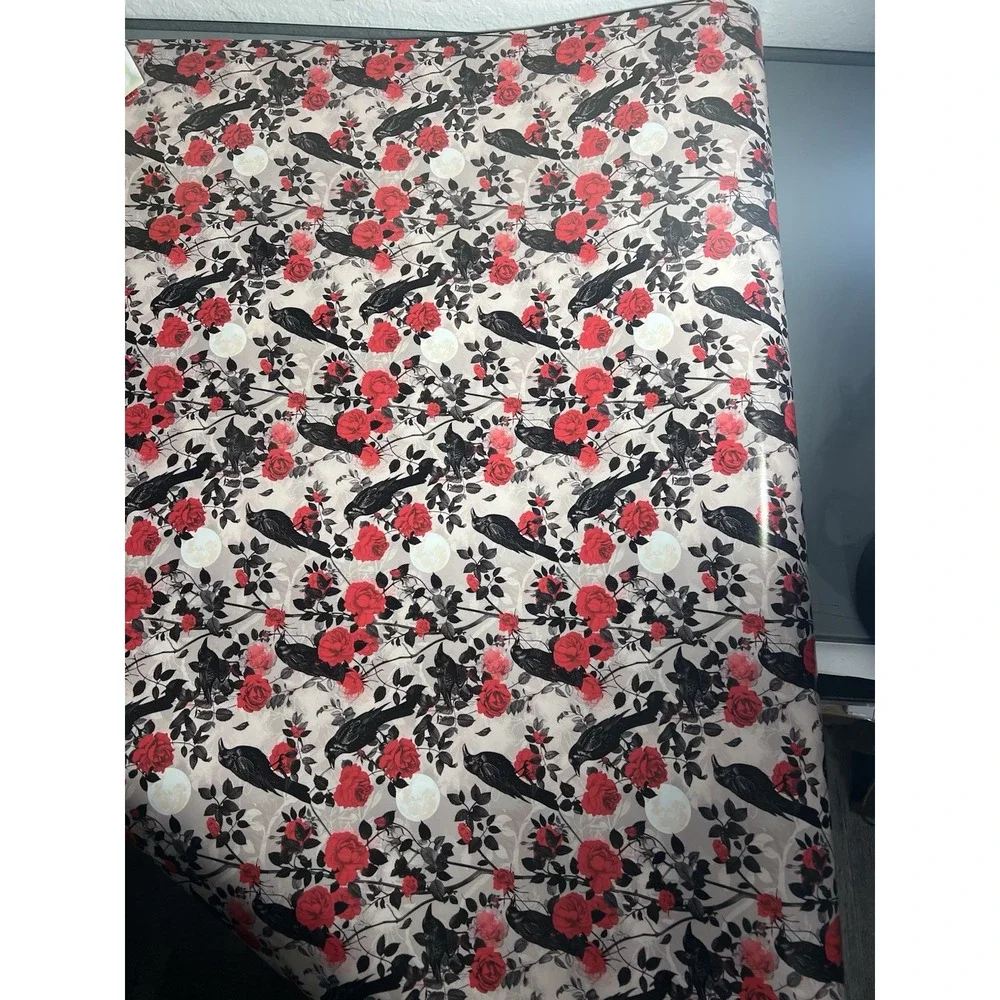 Gothic Crow & Red Rose Wrapping Paper Roll 30